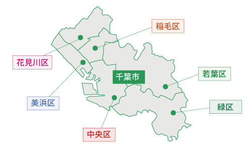 千葉市6区の地図